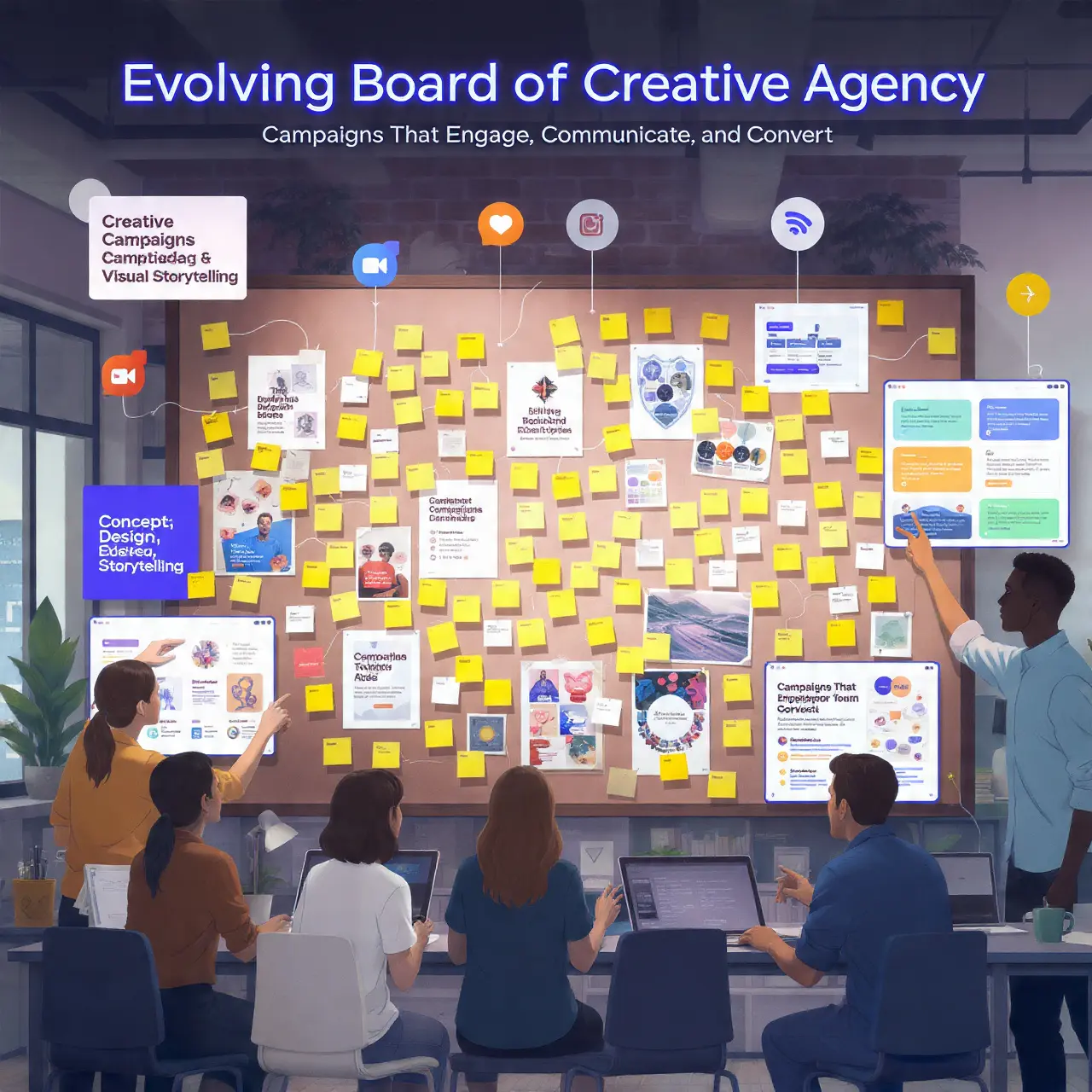 Visual storytelling and creative campaign design for brand communication and engagement